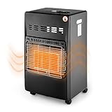 DURAMAXX Kamtschatka Gasheizofen Gasheizer (Butan- Propanflüssiggasflaschen bis 15 kg, Gerätekategorie: I3B/P(50), Wärmeleistungen: 1500W/2800W/4100W, Gasverbrauch: 109g/h/204g/h/289g/h) schwarz