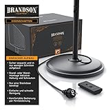 Brandson Wickeltischheizstrahler | Heizstrahler / Wärmelampe | Standheizstrahler | 3 Leistungsstufen + Heizelemente | inkl. Fernbedienung | LED Power-Indikator | Wandhalterung | höhenverstellbare Edelstahl-Teleskopständer - 7