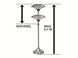Einhell Elektro Heizpilz Terrassenheizer NHH 2100 (2100 Watt, 3 Heizstufen, Teleskoprohr aus rostfreiem Stahl, verstellbar bis 210 cm, leise) - 3