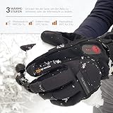 30seven Beheizbare Ski-Handschuhe | Snowboard-Handschuhe mit Protektoren | wasserdichte Motorrad-Handschuhe | Handschuhe Winter Herren und Damen | Schwarz | Größe 8 (S) - 2