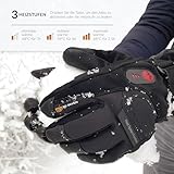 30seven Beheizbare Ski-Handschuhe | Snowboard-Handschuhe mit Protektoren | wasserdichte Motorrad-Handschuhe | Handschuhe Winter Herren und Damen | Schwarz | Größe 8 (S) - 7