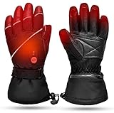 SAV Beheizte Handschuhe,Wiederaufladbarem Lithium Lonen Akku Skifahren Fausthandschuhe für Herren und Damen,Skifahren,Jagen,Angeln,Reiten,Radfahren,Camping,Wandern, Motorradfahren Handwärmer