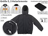PEARL urban Beheizte Jacke: Beheizbare Outdoor-Jacke mit USB-Anschluss, 3 Heizelemente, Größe S (Regenjacken) - 3