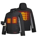CONQUECO Herren Beheizte Jacken Wasserdicht Winddicht warm Softshell Winterjacke mit Akku und Ladegerät zum Outdoor Arbeiten - 2