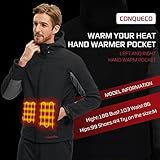 CONQUECO Herren Beheizte Jacken Wasserdicht Winddicht warm Softshell Winterjacke mit Akku und Ladegerät zum Outdoor Arbeiten - 7
