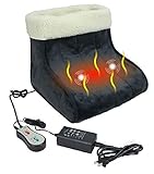 ObboMed® MF-2060 12V, 22W Elektrische Vibrationsmassage mit Karbon-Heizung Fußwärmer, aufheizbare Hausschuhe, Wärmehausschuhe, Fußheizer, Wärmeschuh, Heizschuhe, Hausschuhe, Fußsack, beheizbare Hausschuhe, Zehenwärmer, Massage, Vibration
