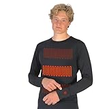 Glovii thermoaktive Unterwäsche, Akku Beheizte Unterhemde, Langarm Technische Bekleidung T-shirt, Schwarz, XL