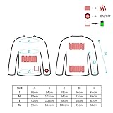 Glovii thermoaktive Unterwäsche, Akku Beheizte Unterhemde, Langarm Technische Bekleidung T-shirt, Schwarz, XL - 5