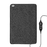 OneConcept Magic-Carpet DX Heizmatte Heizteppich Elektrisch 100 Watt 3 Heizstufen Timer Funktion 60 x 40 cm geringer Stromverbrauch strapazierfähig Bezug Waschbar Grau