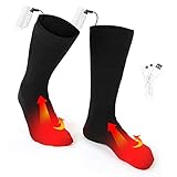 Wiederaufladbare Batterie Beheizte Socken 3 Temperaturniveau einstellbar im Freien warme Wintersocken Männer & Frauen für Jagd Skifahren Wandern Fußwärmer