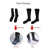 Wiederaufladbare Batterie Beheizte Socken 3 Temperaturniveau einstellbar im Freien warme Wintersocken Männer & Frauen für Jagd Skifahren Wandern Fußwärmer - 5