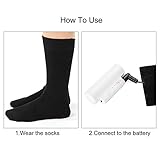 Wiederaufladbare Batterie Beheizte Socken 3 Temperaturniveau einstellbar im Freien warme Wintersocken Männer & Frauen für Jagd Skifahren Wandern Fußwärmer - 6