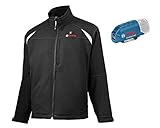 Bosch Professional Beheizbare Jacke GHJ 12+18V Unisex (ohne Akku, 12/18 Volt, Schwarz, Größe L, im Karton)