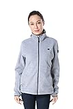 Pau1Hami1ton PJ-06 Damen Winterjacke beheizbare Heiz-Jacke beheizbare Softshell-Jacke Heat Jacket Hoodie Reissverschluss warm Jacke (5V / 2A or Higher Power Bank (L, Grey)