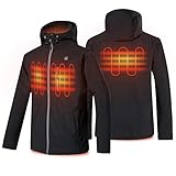 PROSmart Beheizte Jacke wasserdichte Kapuzenjacke mit 12V Batterie für den Wintersport (L)