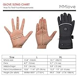 Mermaid Beheizte Handschuhe mit 7.4V-Akkus, Herrenhandschuhe für chronisch kalte Hand, Handwärmer-Handschuhe Erhitzte Motorradhandschuhe für Geschenke, Jagd, Arbeiten im Freien (Schwarz XL) - 8