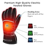 Mermaid Beheizte Handschuhe mit 7.4V-Akkus, Herrenhandschuhe für chronisch kalte Hand, Handwärmer-Handschuhe Erhitzte Motorradhandschuhe für Geschenke, Jagd, Arbeiten im Freien (Schwarz XL) - 4