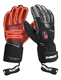 INBIKE Akku Beheizbare Handschuhe Damen Herren Kinder Motorrad Skihandschuhe Winter Beheizte Ski Hnadschuhe mit Heizung Schwarz S