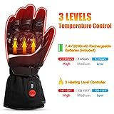 SAVIOR beheizte Handschuhe mit wiederaufladbare Lithium-Ionen-Batterie Beheizt für Männer und Frauen, arbeitet bis zu 2,5-6 Stunden (XL) - 2