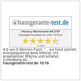 infactory Beheizbare Fußmatte: Beheizbare Infrarot-Fußboden-Matte, 105 x 55 cm, bis 60 °C, 150 Watt (Infrarot Fußboden Heizmatten) - 6