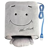 OFKPO Handwärmer USB Mausunterlage,Smiley GesichtsPlüsch Maus pad (Grau)