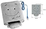 OFKPO Handwärmer USB Mausunterlage,Smiley GesichtsPlüsch Maus pad (Grau) - 4