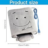 OFKPO Handwärmer USB Mausunterlage,Smiley GesichtsPlüsch Maus pad (Grau) - 4