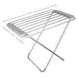 FISHTEC ® Wäscheständer, Elektrisch, 8 Stangen, 95 X 63 X 74 cm, Gebürstetes Aluminium - 7