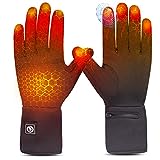 elektrische beheizte Handschuhe für Herren Damen，wiederaufladbar beheizbare Winter Handschuhe für Outdoor Fahrrad Motorad Ski Snowdoard Jagd (Schwarz, XXS)