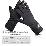 elektrische beheizte Handschuhe für Herren Damen，wiederaufladbar beheizbare Winter Handschuhe für Outdoor Fahrrad Motorad Ski Snowdoard Jagd (Schwarz, XXS) - 3