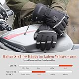 Beheizbare Handschuhe für Herren Damen, 3 Stufige Beheizte Ski Handschuhe mit 7,4 V 5400 mAh Typ-C Akkus, 6 Stunden Betriebsdauer, wasserdichte Zum Klettern, Wandern, Radfahren, Camping (M) - 7