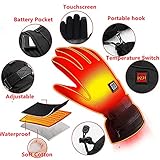 Z-YQL Touchscreen Beheizte Handschuhe Winterheizung Handwärmer für Damen Herren Skifahren Snowboarden Radfahren Wandern - 4