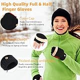 Augot USB Beheizte Handschuhe Damen und Herren, Gestrickt Handwärmer Fingerlose Handschuhe Waschbar Beheizbare Handschuhe Winterhandschuhe mit 3 Stufentemperaturen für Ski Wandern - 2