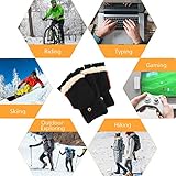 Augot USB Beheizte Handschuhe Damen und Herren, Gestrickt Handwärmer Fingerlose Handschuhe Waschbar Beheizbare Handschuhe Winterhandschuhe mit 3 Stufentemperaturen für Ski Wandern - 7