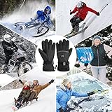 BRUBAKER Beheizbare Winterhandschuhe mit Akku - wasserdichte und Winddichte Skihandschuhe für Herren und Damen - 3 Stufen Temperaturregler Heizung - Warme Ski Thermo Handschuhe Schwarz - Größe S/M - 5