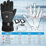 BRUBAKER Beheizbare Winterhandschuhe mit Akku - wasserdichte und Winddichte Skihandschuhe für Herren und Damen - 3 Stufen Temperaturregler Heizung - Warme Ski Thermo Handschuhe Schwarz - Größe S/M - 6