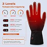 Beheizbare Handschuhe Liner, Touchscreen Handschuhe für Herren Damen, Heizung, dünne Handschuhe Handwärmer (M ) - 3