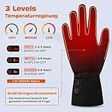Beheizbare Handschuhe Liner, Touchscreen Handschuhe für Herren Damen, Heizung, dünne Handschuhe Handwärmer (M ) - 3