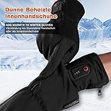 Beheizbare Handschuhe Liner, Touchscreen Handschuhe für Herren Damen, Heizung, dünne Handschuhe Handwärmer (M ) - 5