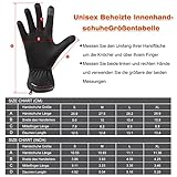 Beheizbare Handschuhe Liner, Touchscreen Handschuhe für Herren Damen, Heizung, dünne Handschuhe Handwärmer (M ) - 6