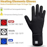 day wolf Beheizbare Handschuhe, Winterarbeitshandschuhe für Männer und Frauen 7,4 V 2200 MAH Motorradwandern Reiten Bergfahren Skifahren Winter Handwärmer - 4