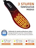 Beheizbare Einlegesohlen,Wiederaufladbare beheizbare Thermosohle Kabelloser Fußwärmer Mit Fernbedienung,Fußwärmer Winter Wärmesohlen für Wandern,Klettern,Camping - 4