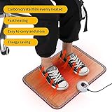 Livtribe AC 230V Beheizte Bodenmatte für Fuß, Kohlenstoffkristall Heizpad, Elektrisch Beheizte Fußwärmer für Büro, Haus(Braun) - 5