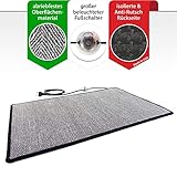 Mi-Heat Heizteppich Fashion Grau 50x75cm beheizbare Bodenmatte Mobile Heizgeräte Fußbodenheizung - 2