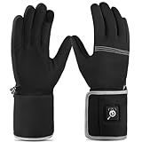 Beheizte Handschuhe für Herren und Damen, SAVIOR HEAT Dünne Elektrische Batterie Wiederaufladbare Handschuhe atmungsaktive weiche warme Winterskifahren Tippen Fahren Gehen Laufen