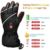 SNOW DEER Beheizte Handschuhe,Wiederaufladbarem Lithium Lonen Akku Skifahren Fausthandschuhe für Herren und Damen,Skifahren,Jagen,Angeln,Reiten,Radfahren,Camping,Wandern, Motorradfahren Handwärmer - 2