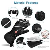 SNOW DEER Beheizte Handschuhe,Wiederaufladbarem Lithium Lonen Akku Skifahren Fausthandschuhe für Herren und Damen,Skifahren,Jagen,Angeln,Reiten,Radfahren,Camping,Wandern, Motorradfahren Handwärmer - 3