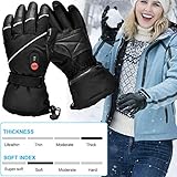 SNOW DEER Beheizte Handschuhe,Wiederaufladbarem Lithium Lonen Akku Skifahren Fausthandschuhe für Herren und Damen,Skifahren,Jagen,Angeln,Reiten,Radfahren,Camping,Wandern, Motorradfahren Handwärmer - 5