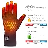 elektrische beheizte Handschuhe für Herren Damen，wiederaufladbar beheizbare Winter Handschuhe für Outdoor Fahrrad Motorad Ski Snowdoard Jagd (Schwarz-, ML) - 2