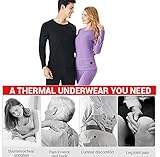 Beheizbare Unterwäsche Elektrische USB thermounterwäsche für Herren Damen Atmungsaktive Heizung Base Layer Fleece Gefütterte Langarm Beheizte Hose Set mit Waschbar & APP Temperaturregelung,Black,L - 5